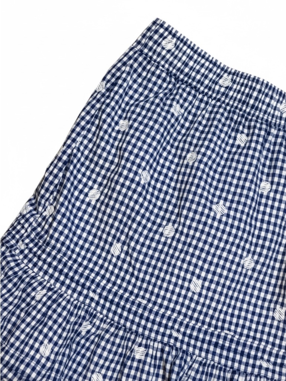 MADEWELL Gingham Ruffle Mini Skirt M Navy/White $89 Retail EUC - Picture 5 of 10